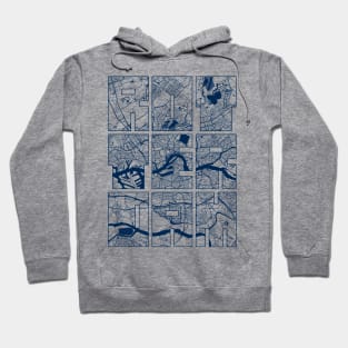 Rotterdam, Netherlands City Map Typography - Coastal Hoodie